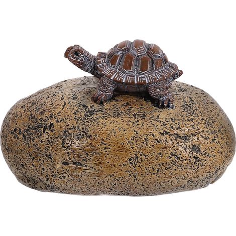 Cache Porte-clés Extérieur en Résine Forme Tortue Apparence Réaliste, Résistant aux Dommages, Espace Intérieur Spacieux pour Jardin et Patio