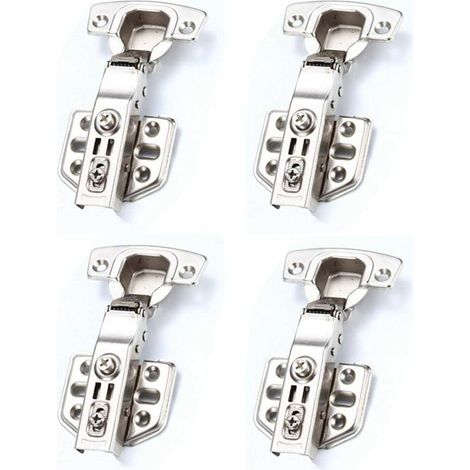 4 pcs Charnière de Porte Armoire, Charnières de Porte de Placard de Cuisine, Charnieres avec Amortisseur Hydraulique Fermeture Automatique Charnière à Amorti pour Armoires de Porte (1/5)