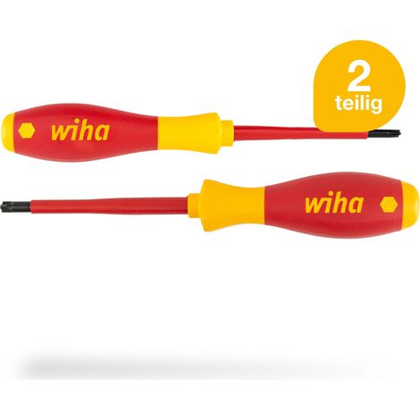 Wiha Schraubendreher Set 2-teilig Elektriker VDE geprüft, isoliert 1.000 V (32281) I Profi Schraubenzieher Set Kreuzschlitz I Elektriker Werkzeug (1/5)