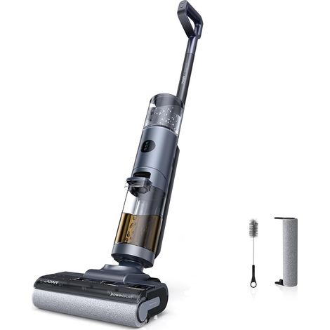 Aspirateur humide et sec sans fil, nettoyage triangulaire, nettoyage automatique de l'eau chaude, séchage à l'air chaud, réservoir d'eau de 850 ml, poils anti-enchevêtrements pour sols
