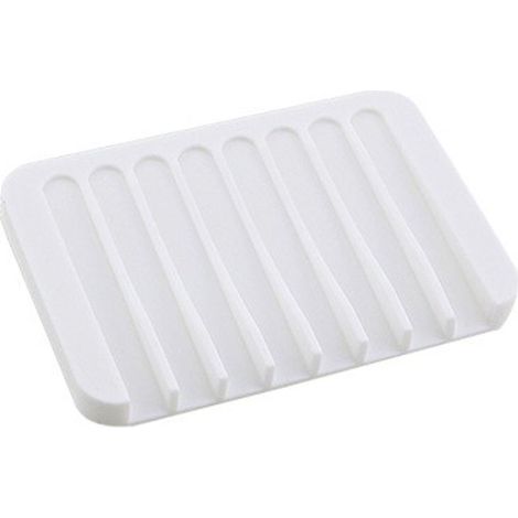 Piece Soap Dish, Soap Holder, Bathroom Soap Dish, Silicone Soap Dish, Kitchen Soap Dish, Shower Soap Dish, for Bathroom, Kitchen (White) (1/5)