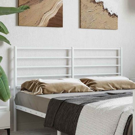 Tête de lit de remplacement en métal blanc pour lit 120 cm, acier, 125 x 3 x 90 cm - PANGIVO (1/5)