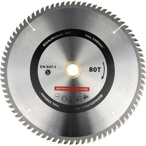 Lame de scie circulaire 254x30 mm 80T - Par pièce (1/5)
