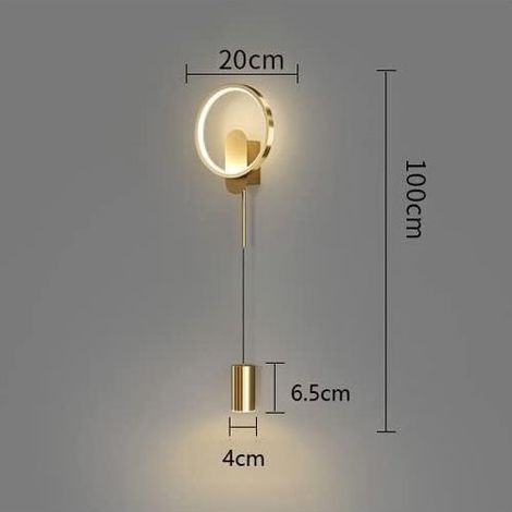 Bracket Light Applique Murale Nordique à LED pour Salon, luminaire Mural géométrique, Lampe de Chevet de Chambre à Coucher, Couloir (doré 3000 K) Wall Lamp (1/4)