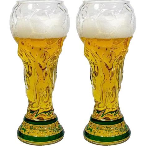Bicchieri da birra per i Mondiali 2026 (set da 2) – 500 ml – Vetro robusto – Elegante regalo per uomini, papà, per la festa del papà, compleanni o giornate di partita (1/5)