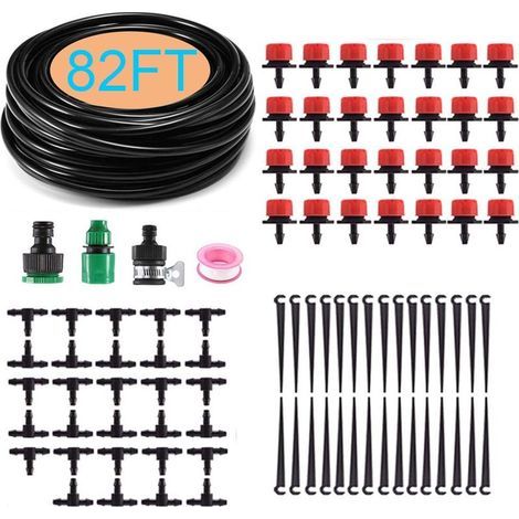 Kit d'irrigation Goutte à Goutte pour Jardin, Système D'irrigation Micro Flow Avec Tuy, 25M Arrosage Automatique Goutte Kit pour Parterres de Fleurs, Jardins, Pelouse à Plante (1/5)