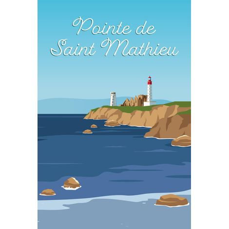 Tableau sur toile illustration pointe de Saint-Mathieu 30x45 cm - Impression sur Toile Murale Décorative - Image imprimée en HD sur Toile - Toile sur Châssis en Bois FSC - Fabriqué en France (1/5)
