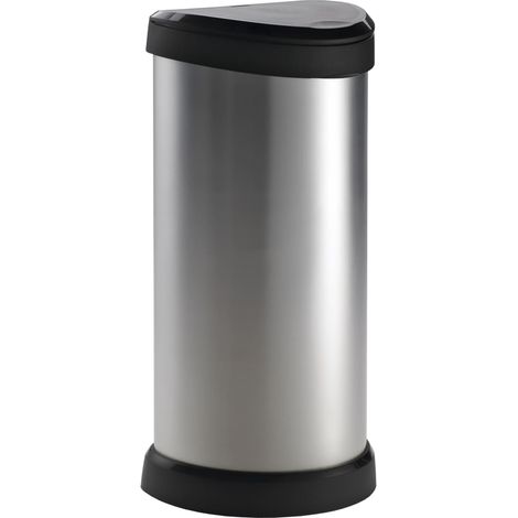 Curver Cubo basura apertura superior Deco 40 L plateado 240641 (1/4)