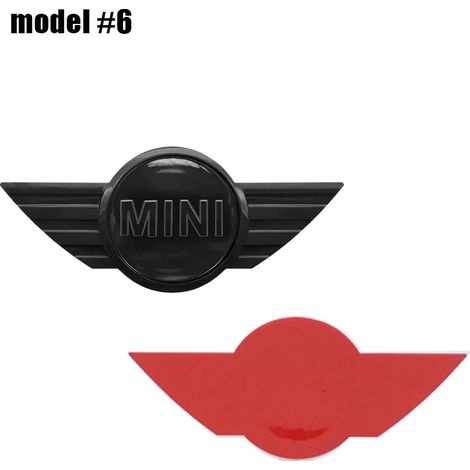 (Mini entièrement noire, 151 mm x 65 mm) - Emblème avant de capot et de coffre arrière en ABS 3D de 15,1 mm (11,9 cm), autocollant compatible avec MINI Cooper R50, R52, R54, R53, R56, Countryman R60, (1/5)