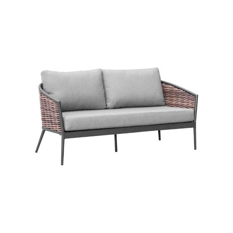 PROLOISIRS Set 3 pièces Muse en aluminium/wicker avec coussins - graphite (1/2)