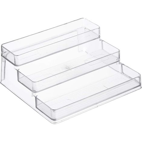 1 Étagère à épices, 3 niveaux, transparente, organisateur de placard, cuisine, garde-manger (1/5)