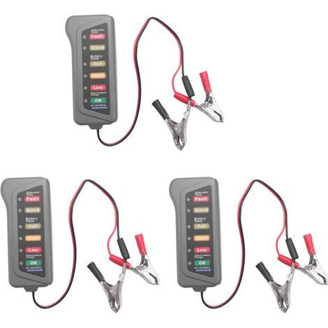Convient pour les testeurs de batteries et d'alternateurs automobiles 3x 12V - et les tests de charge de batteries rechargeables d'alternateur (indicateur LED). (1/5)