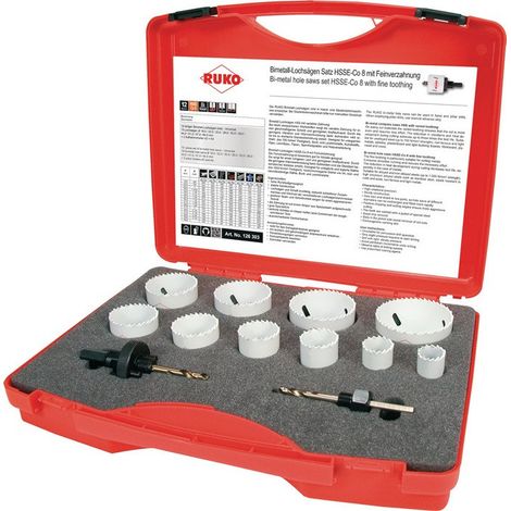 Jeu de scies cloches 12 pièces 19 - 64 mm prof. coupe 38 mm HSSE-Co8-bi-métal RU