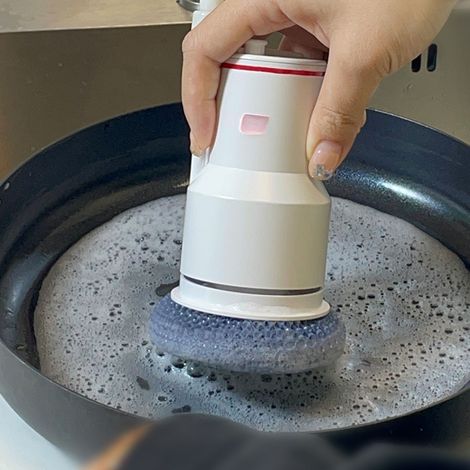 Cepillo de limpieza de cocina, kit de microfibra giratorio de 360° (con pulverizador de manguera)