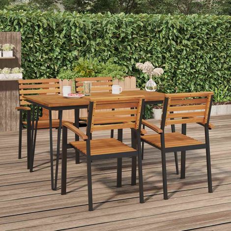 Table de jardin,Table meuble de Balcon,Table d'extérieur avec pieds épingle à cheveux 140x80x75cm acacia -29539 (1/5)