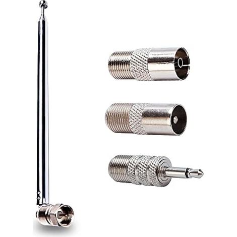 7-Section Antenne Télescopique FM 75 Ohm, FM Antenne Radio Antenne Chaine HiFi pour Mini-Récepteur, Récepteur Dab AM FM 75 Ohm, Compatible avec Denon, Roberts, Marantz, Yamaha, Pionnier
