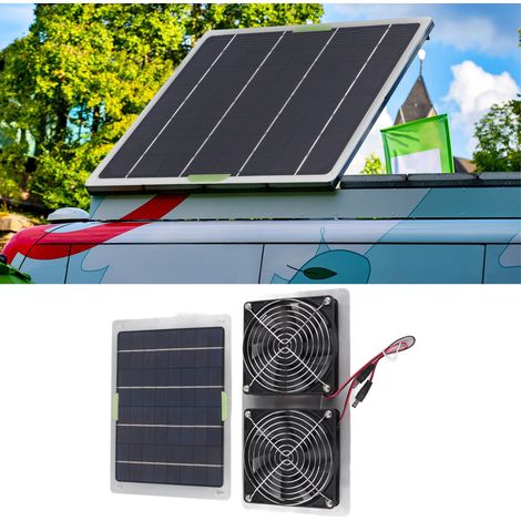 Ventilateur solaire pour camping-car, aérateur à double sortie, extracteur d'air à refroidissement solaire à double ventilateur, 100 W (1/5)