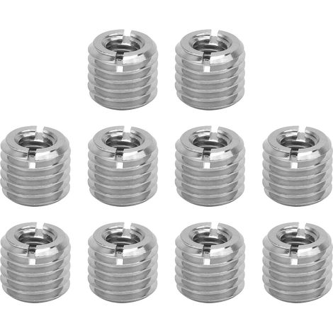 Lot de 10 inserts filetés réducteurs pour écrous, outil de réparation, visserie mâle/femelle en acier inoxydable (1/5)