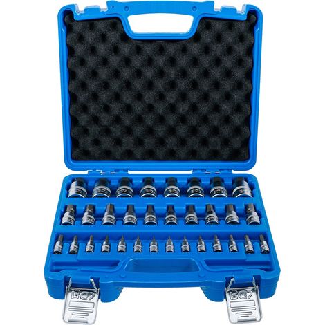 BGS Bit-Einsatz-Satz Antrieb Innenvierkant 6,3 mm (1/4") / 10 mm (3/8") / 12,5 mm (1/2") Innensechskant 2 - 19 mm / 1/4 - 9/16" Metrisch und Zollgrößen 32tlg. - 74258 (1/5)