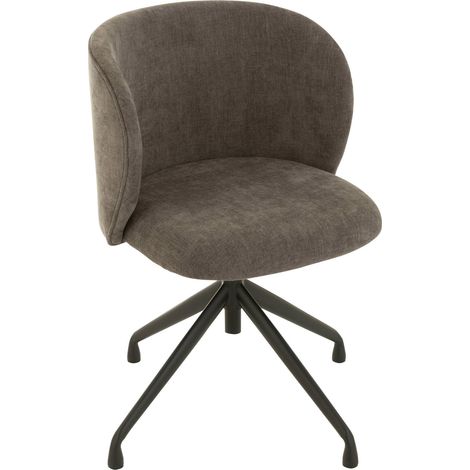 Chaise design bois gris foncé assise pivotante confortable - Gris foncé textile (1/5)