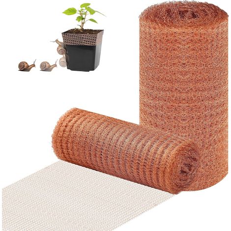 Rouleaux de Filet Cuivre Anti Limace (Total 16 M), 12,7 cm de Large Filet Anti Limaces Et Escargots, Double Grillage Anti Rongeur, Facile à DéCouper (10M+6M) (1/5)