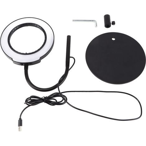Lampe de Bureau avec Loupe 10X et LED, Lampe Loupe sur Pied 2-en-1 avec Base et Pince, 360° Flexible Loupe de Lecture Grossissante, Portable Lampe Pince Lampe Lecture Loupe Eclairante (1/2)