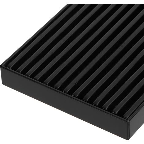 Scarico lineare per bagno con coperchio removibile in acciaio inox 304 nero opaco, 30 cm (1/4)