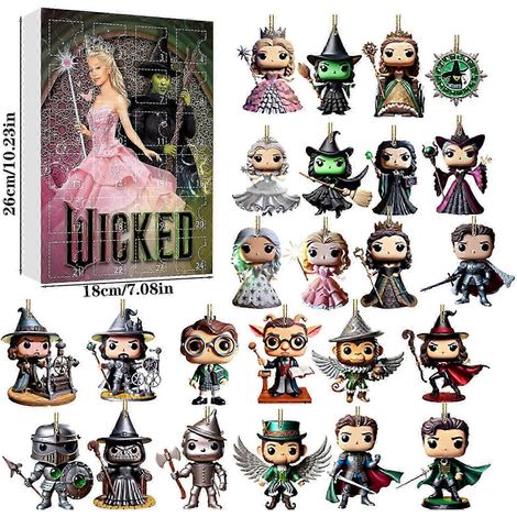 Calendrier de l'Avent Wicked 2025, boîte surprise, décoration de Noël 25-26
