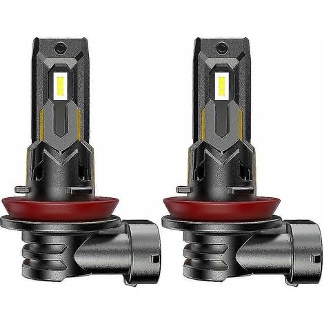 Lot de 2 ampoules LED H11 80 000 lm pour phares de voiture (compatibles Canbus 9005, HB3, 9006, HB4), 220 W, diode LED turbo, 12 V, 6 500 K (1/5)