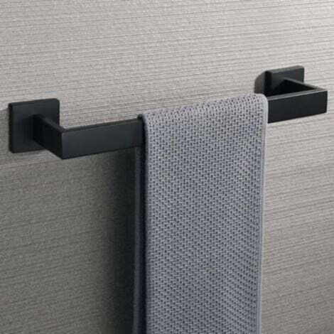 Wall-Mounted Towel Rack, Bathroom Towel Holder, 40cm Towel Rack, 304 Stainless Steel, Matte Black Finish