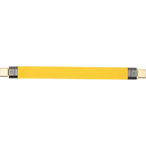 Câble de données Type-C mâle à mâle, Type-C vers Type-C, 10 Gbit/s, 5 A, câble FPC flexible jaune. (1/5)