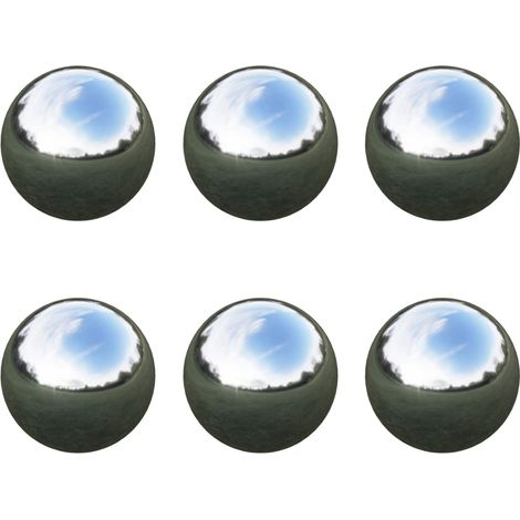 Boule Miroir 6 pc Ø 7,5 cm Argenté Acier Inoxydable 201 vidaXL (1/4)