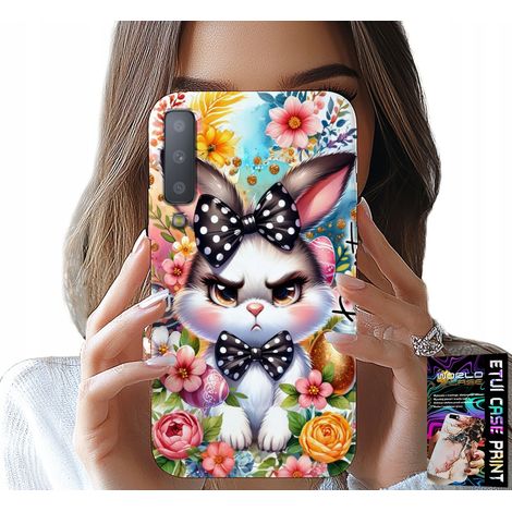 Custodia per Samsung A7 2018 - Coniglietto pasquale, lepre, uova + vetro (1/5)