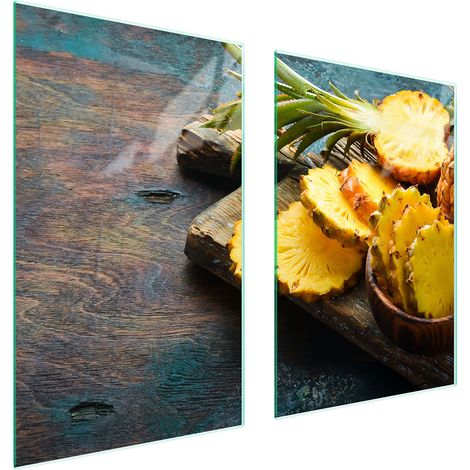 Assiette de protection en verre pour la cuisine 65x52 ananas (1/5)
