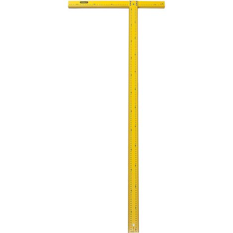 Stanley – Équerre en T pour plaques de plâtre 122 cm – Graduations millimétriques noires – Découpe précise sans déplacement – STHT105894 (1/10)