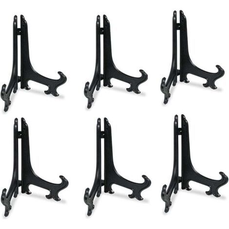 Pair Plaque de Plastique Noir chevalets présentoirs Cadre Photo Support - Noir - 10 inch(6 Pack) (1/4)