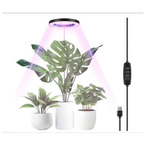 Pflanzenlampe, LED-Vollspektrum-Wachstumslicht, 30–155 cm höhenverstellbar mit 70 LEDs, mit 3/9/12-Stunden-Timer, für Zimmerpflanzen (1/5)