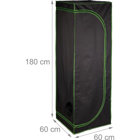 Chambre de culture intérieure 200 x 120 x 120 cm accès facile répartition optimale lumière en polyester noir (1/4)