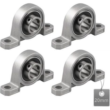 Palier à semelle, roulement à billes, roulement en alliage de zinc, palier à semelle, roulement à billes, avec base en fonte massive (taille : 20 mm)