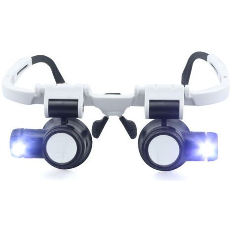Loupe de Lunettes,8X 15x 23x Tête Portant Une loupe avec Bandeau Lumineux LED Loupe pour la Lecture,Loupe de Lunettes,Loupe de Tatouage,Réparation de bijoutier 17515555mm (1/4)