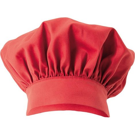 Gorro francés de cocinero con frunce VELILLA Serie 404001 Rojo coral