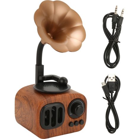 Vintage-Bluetooth-Lautsprecher mit Holzoptik, tragbares Funkradio für drinnen, draußen und unterwegs