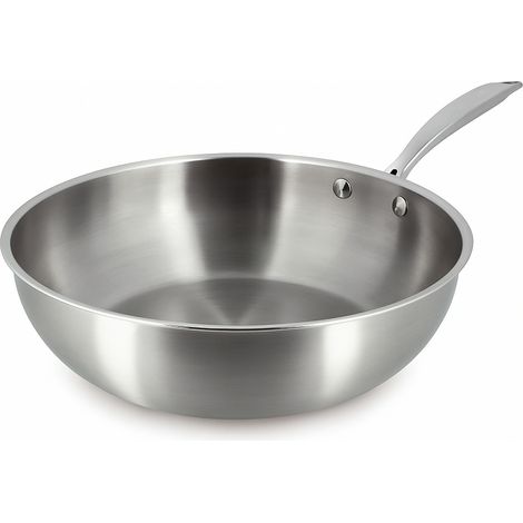 Wok en acier inoxydable 28cm, TRIPLY (1/3)