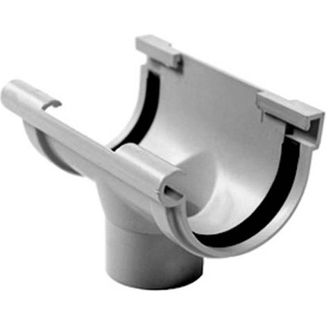 First Plast – Naissance centrale à joints montés PVC 16 demi-ronde – Diamètre 50 mm – Résistante aux intempéries – Pour gestion des eaux pluviales (1/2)