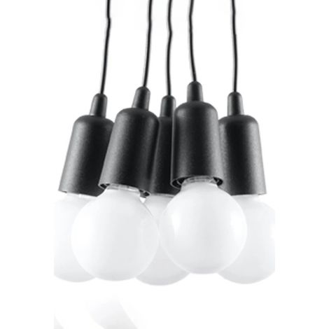 Lámpara colgante Tina negro, 5 luces (1/5)