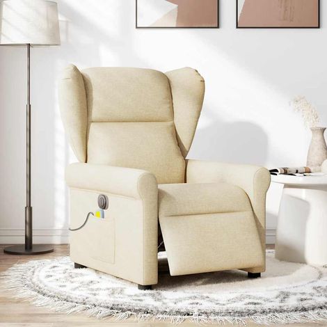 Maison Exclusive - Massagesessel Elektrisch Creme Stoff