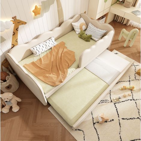 Letto estraibile in lino beige 90x190 cm DESVIAE (1/5)