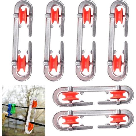 Divaricatore per stendibiancheria，Puleggia di separazione per stendibiancheria，Organizza gli stendibiancheria，Protegge dall'usura，6 pezzi，Rosso (1/5)