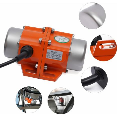 60W Vibrationsmotor Einphasenvibrator 220V 3000 rpm/min Elektrodynamischer Vibrationsmotor Asynchronvibrator Motoren für Maschinen und Anlagen (1/5)