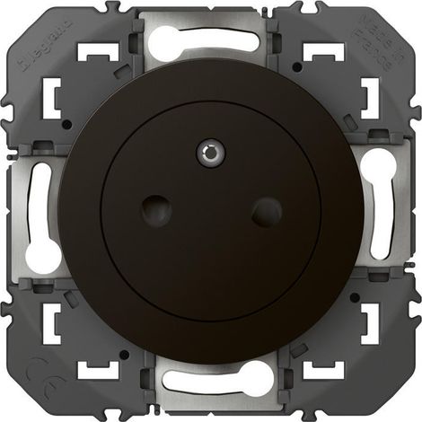 Legrand – Prise de courant 2P+T dooxie 16A – Finition noire – Socle rétractable pour branchement rapide – Protection enfant intégrée